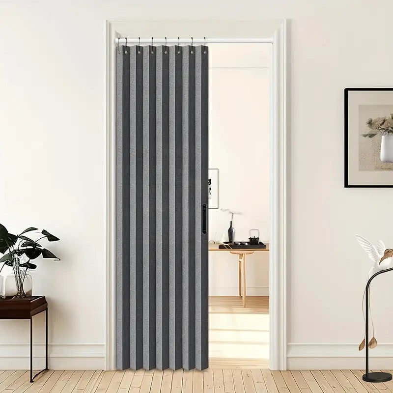 Room Partition Divider Curtains, Pleated Folding Door Curtain for Doorways