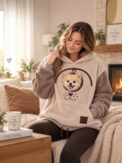 BK8832 European and American style fleece-lined flannel hoodie, unisex, loose fit, casual, warm, popular for cross-border sales, with drawstring