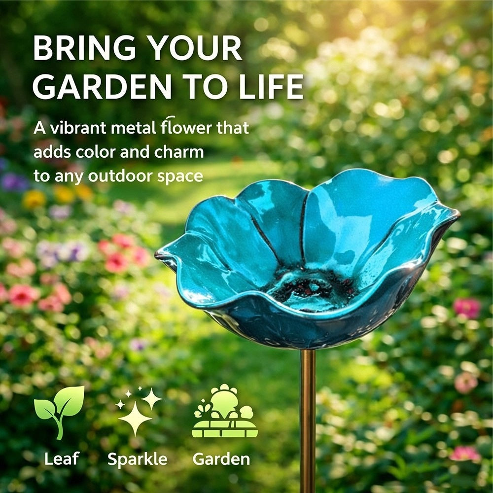 🌸 Everlasting Metal Flower Garden Stake – Handmade Outdoor Garden Decor