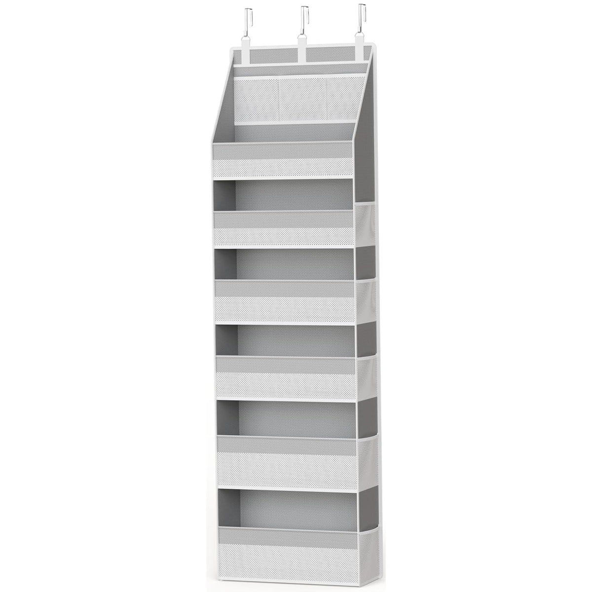 🚪 No-Sway Over-the-Door Storage Rack – 5 Deep Mesh Baskets, 44 lb Capacity