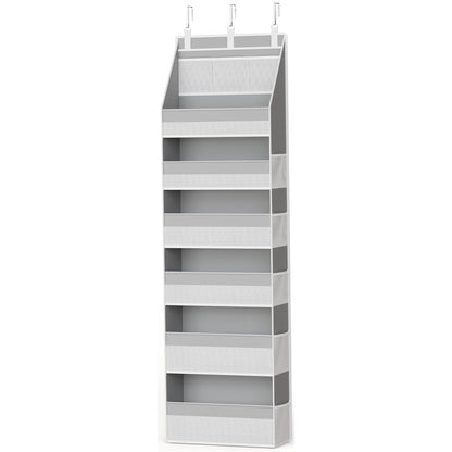 🚪 No-Sway Over-the-Door Storage Rack – 5 Deep Mesh Baskets, 44 lb Capacity