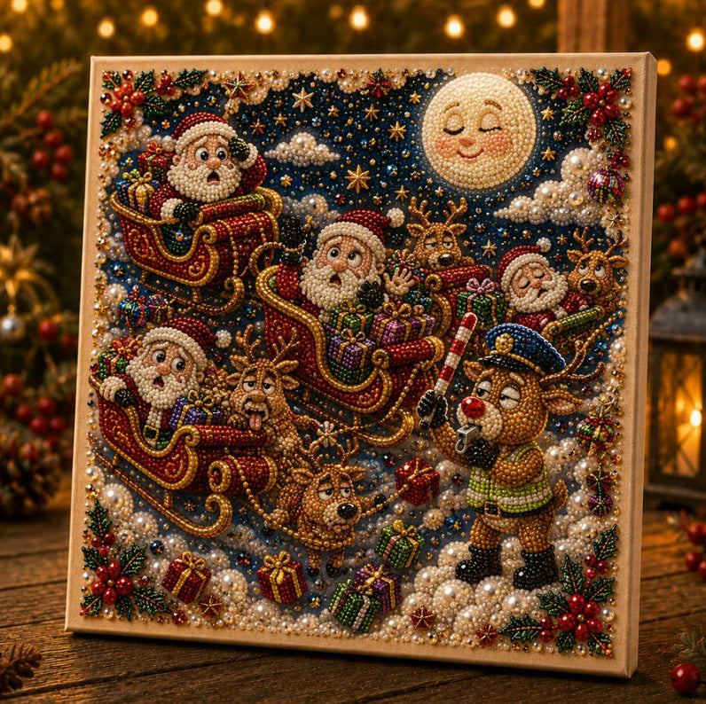 🎅🎄Funny Christmas Diamond Painting Kit | Humorous Festive DIY Bead Art Wall Decor 🎁