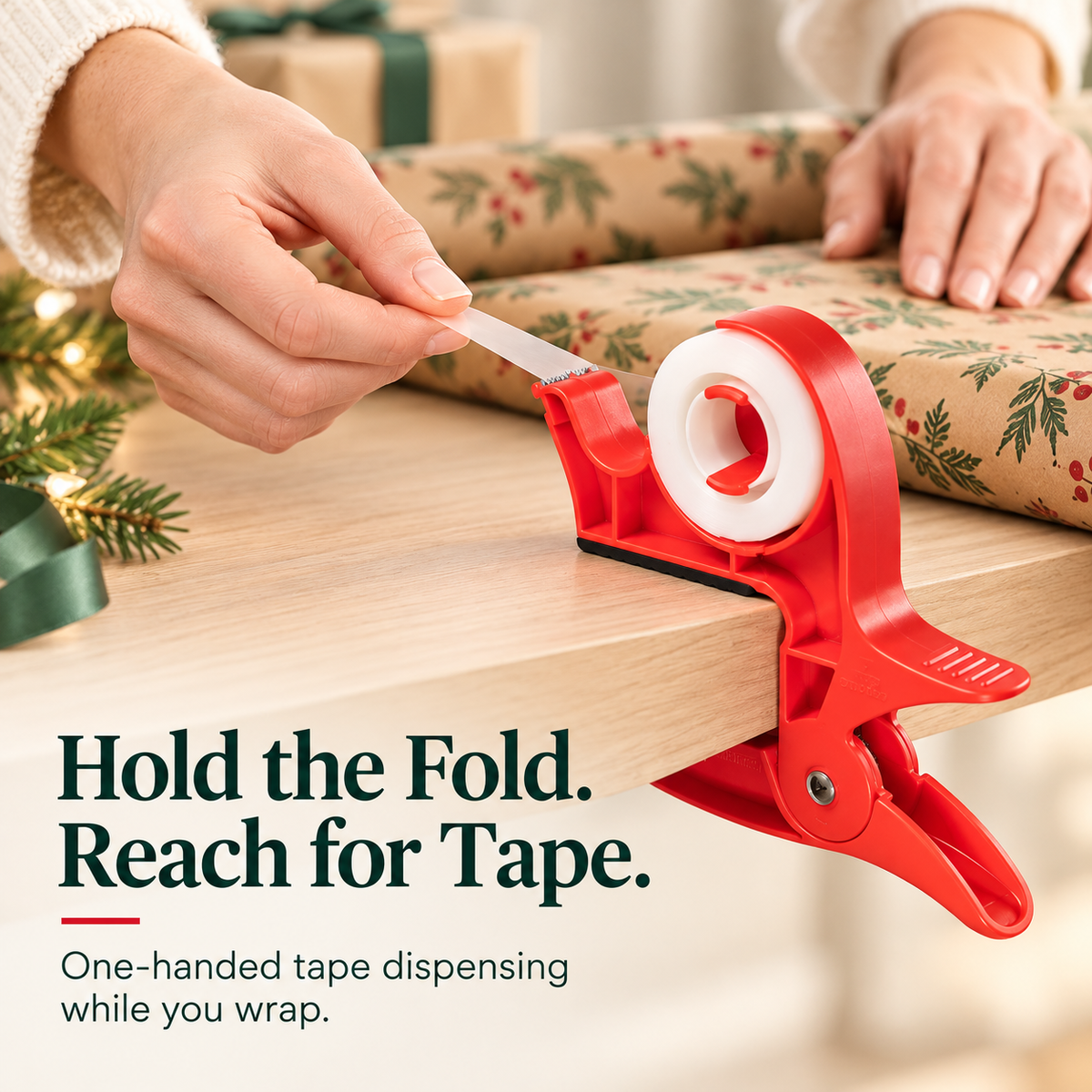 Hands-Free Gift Wrapping Helper 🎁 – Paper Holder & Tape Dispenser