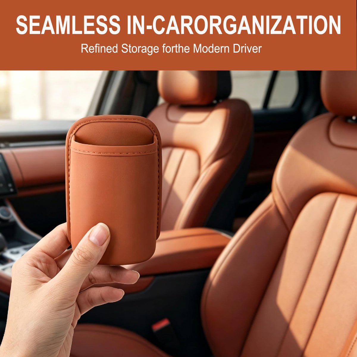 2-Pack Leather Car Cup Holders 🚗 – Clip-On Drink & Phone Organizers