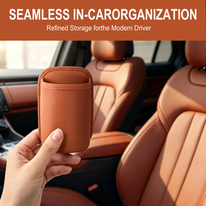 2-Pack Leather Car Cup Holders 🚗 – Clip-On Drink & Phone Organizers