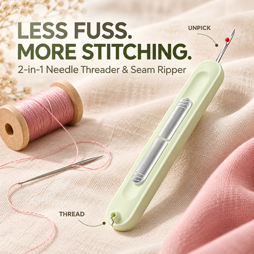 🧵 2-in-1 Needle Threader & Seam Ripper – Less Fuss, More Stitching