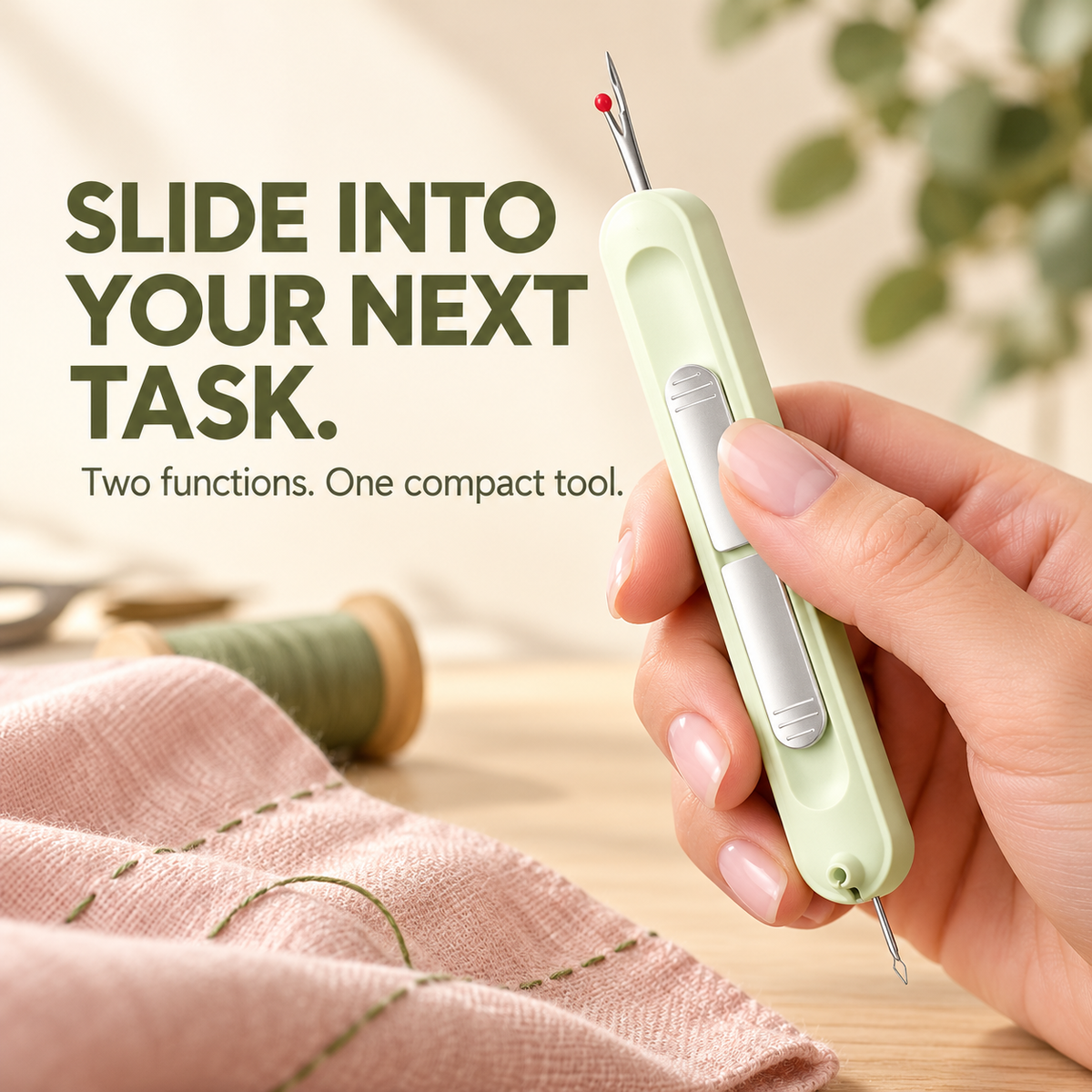 🧵 2-in-1 Needle Threader & Seam Ripper – Less Fuss, More Stitching
