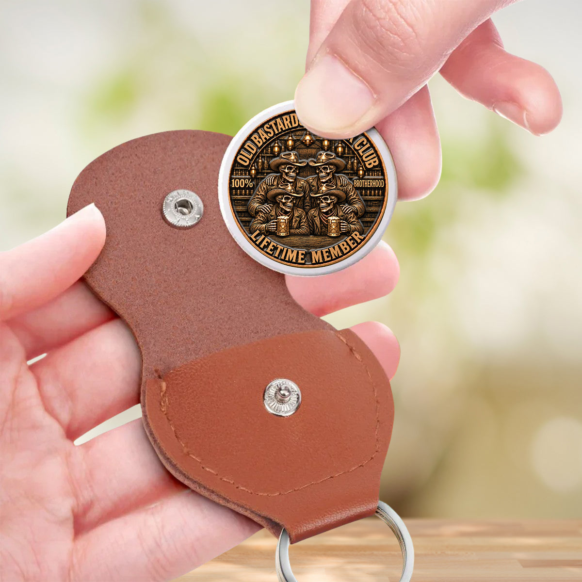 🤝🪙 Brotherhood Never Fades – Personalized Pocket Hug Coin Keychain