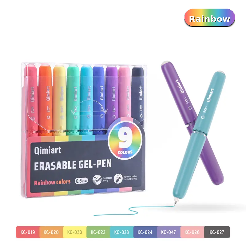 🎨 9-Piece Erasable Gel Pen Set – Quick-Dry Ink & Built-In Erasers