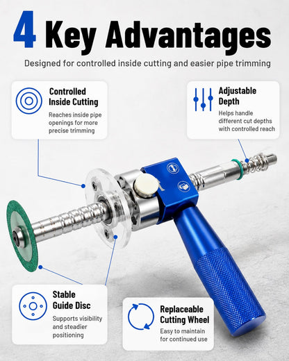 🛠️ 1-1/4" Internal PVC Pipe Cutter – Diamond Wheel Cutting Tool