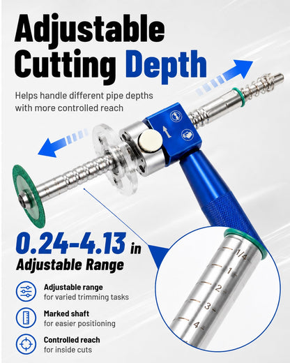 🛠️ 1-1/4" Internal PVC Pipe Cutter – Diamond Wheel Cutting Tool