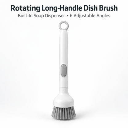 🧽 Adjustable Long-Handle Dish Brush with Built-In Soap Dispenser