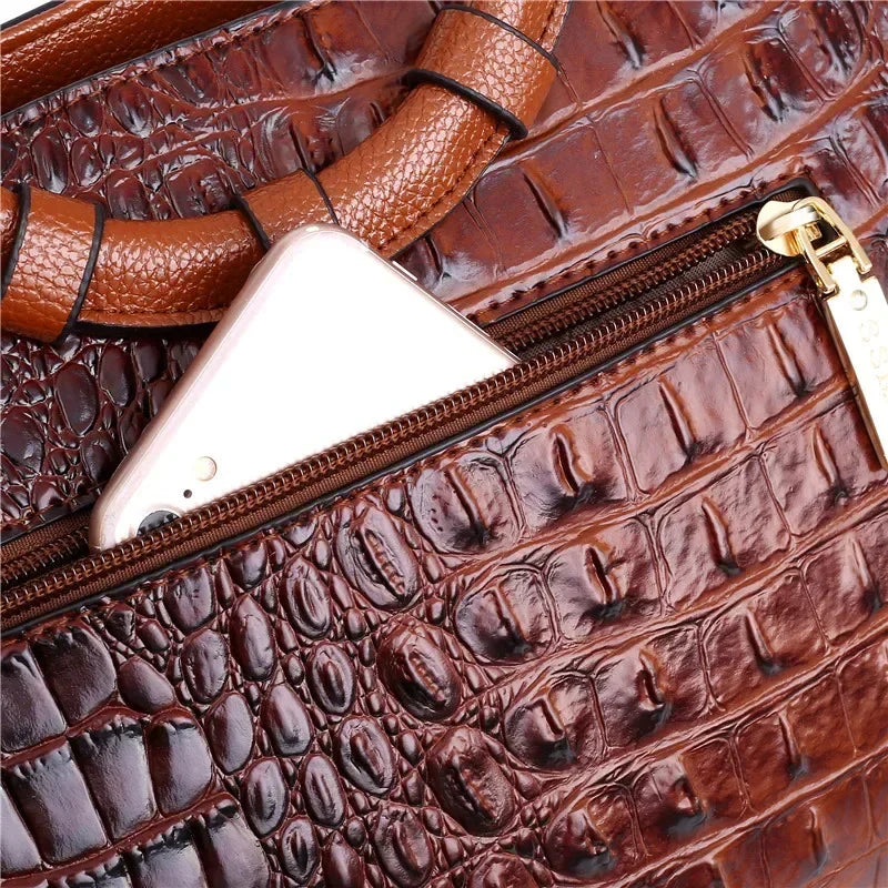 Heritage Embossed Leather Bag – Refined Old-World Charm ✨