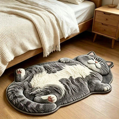 Chubby Tabby Cat Rug 🐱 – Cute Cat-Shaped Floor Accent