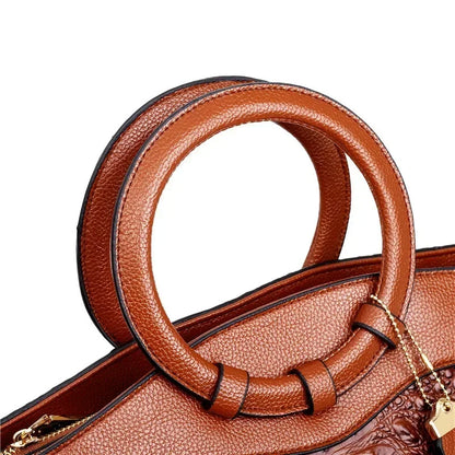 Heritage Embossed Leather Bag – Refined Old-World Charm ✨