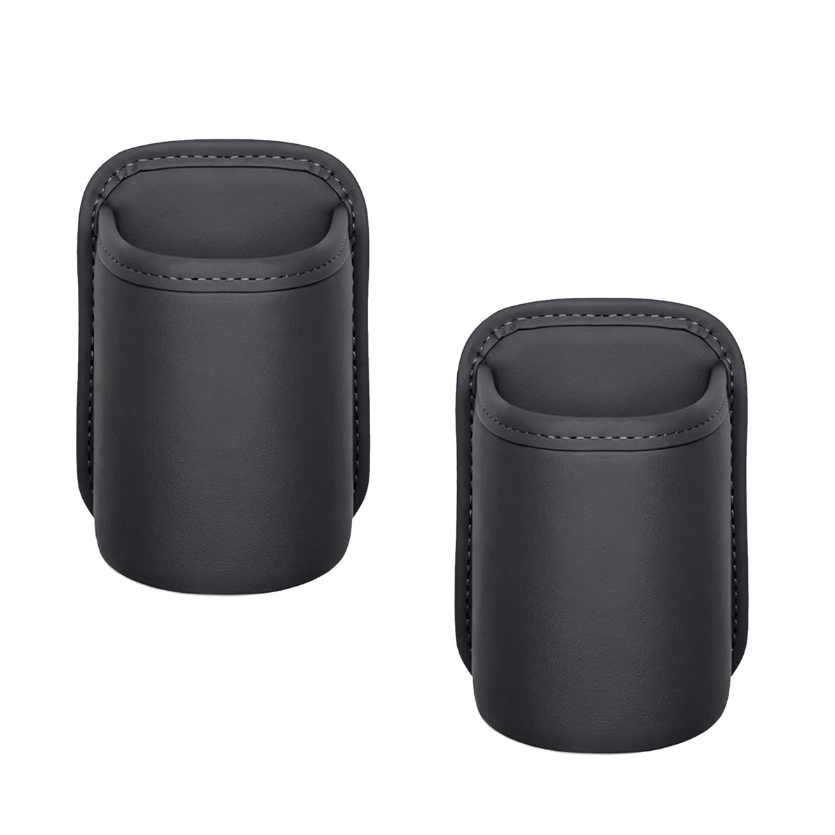 2-Pack Leather Car Cup Holders 🚗 – Clip-On Drink & Phone Organizers