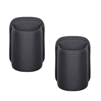 2-Pack Leather Car Cup Holders 🚗 – Clip-On Drink & Phone Organizers