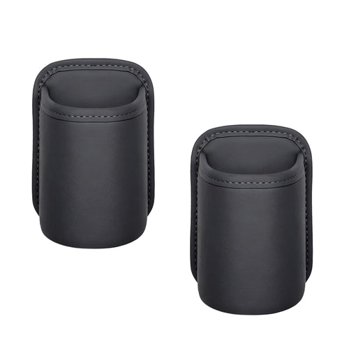2-Pack Leather Car Cup Holders 🚗 – Clip-On Drink & Phone Organizers