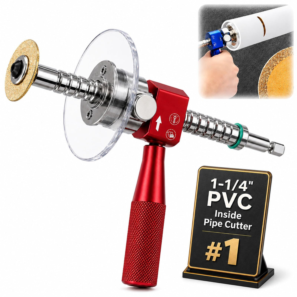 🛠️ 1-1/4" Internal PVC Pipe Cutter – Diamond Wheel Cutting Tool