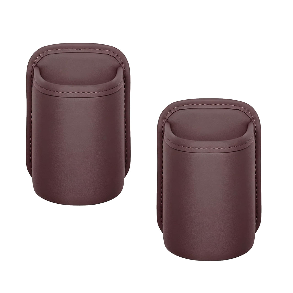 2-Pack Leather Car Cup Holders 🚗 – Clip-On Drink & Phone Organizers