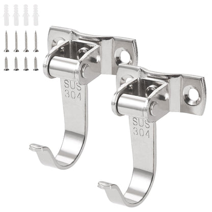 🪝 2-Pack 360° Swivel Wall Hooks – Heavy-Duty J-Shaped Hangers