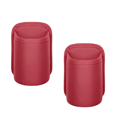 2-Pack Leather Car Cup Holders 🚗 – Clip-On Drink & Phone Organizers