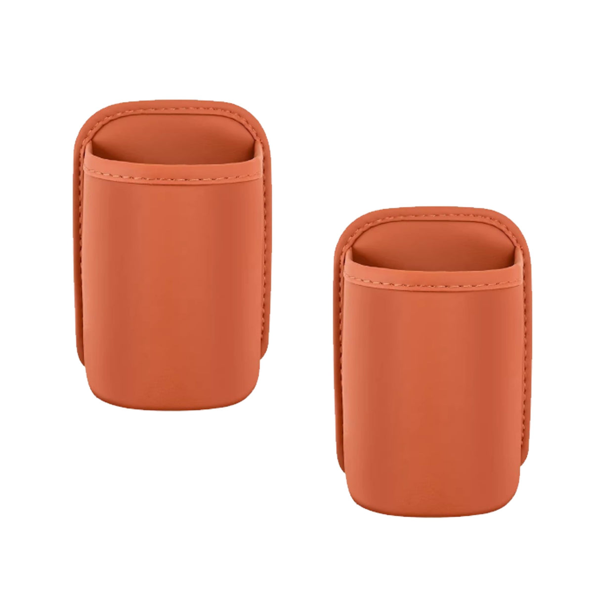 2-Pack Leather Car Cup Holders 🚗 – Clip-On Drink & Phone Organizers