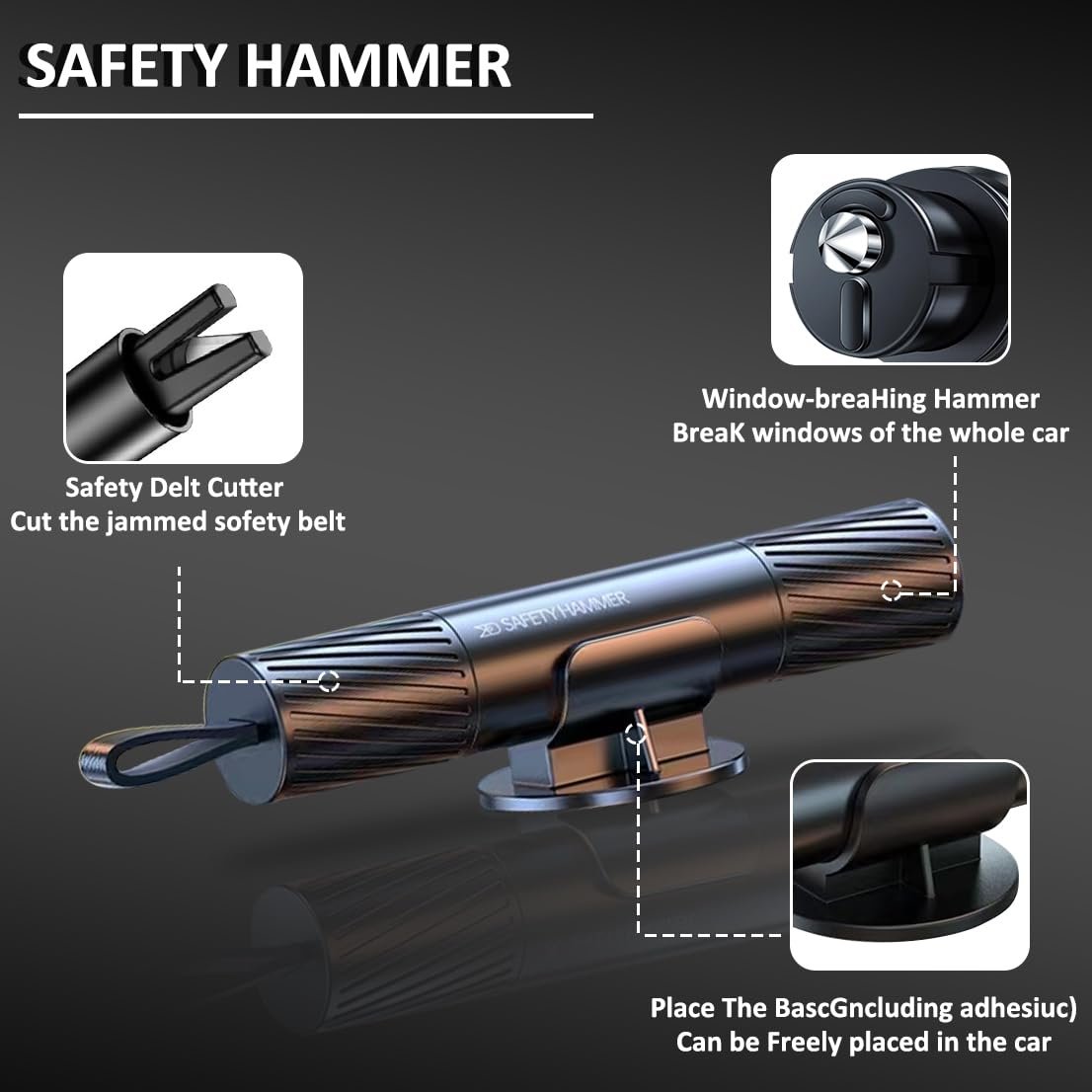 🚗🔨 Underwater Emergency Glass Breaker – Fast Escape Tool for Car Safety