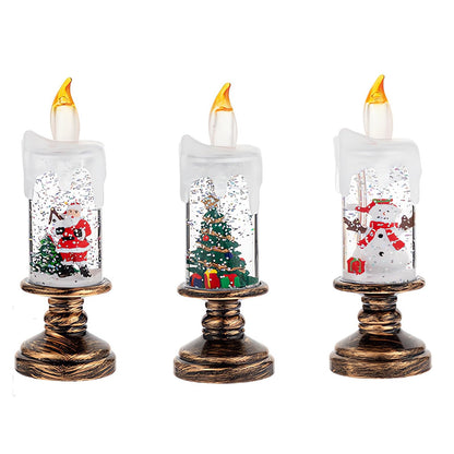 Christmas Snow Globe Candles ❄️ – Battery-Powered Glittering LED Tapers