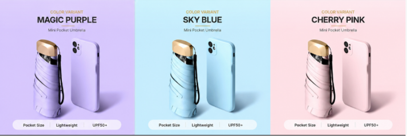 ☔ Pocket Capsule Umbrella – Compact 2-in-1 Rain & Sun Protection