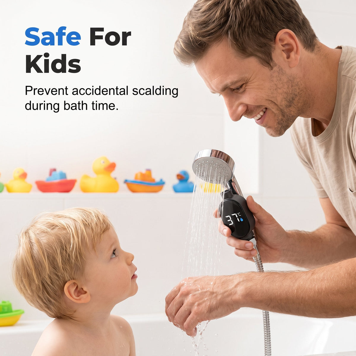 🚿 2-Pack Smart LED Shower Thermometers – Easy Temperature Monitoring