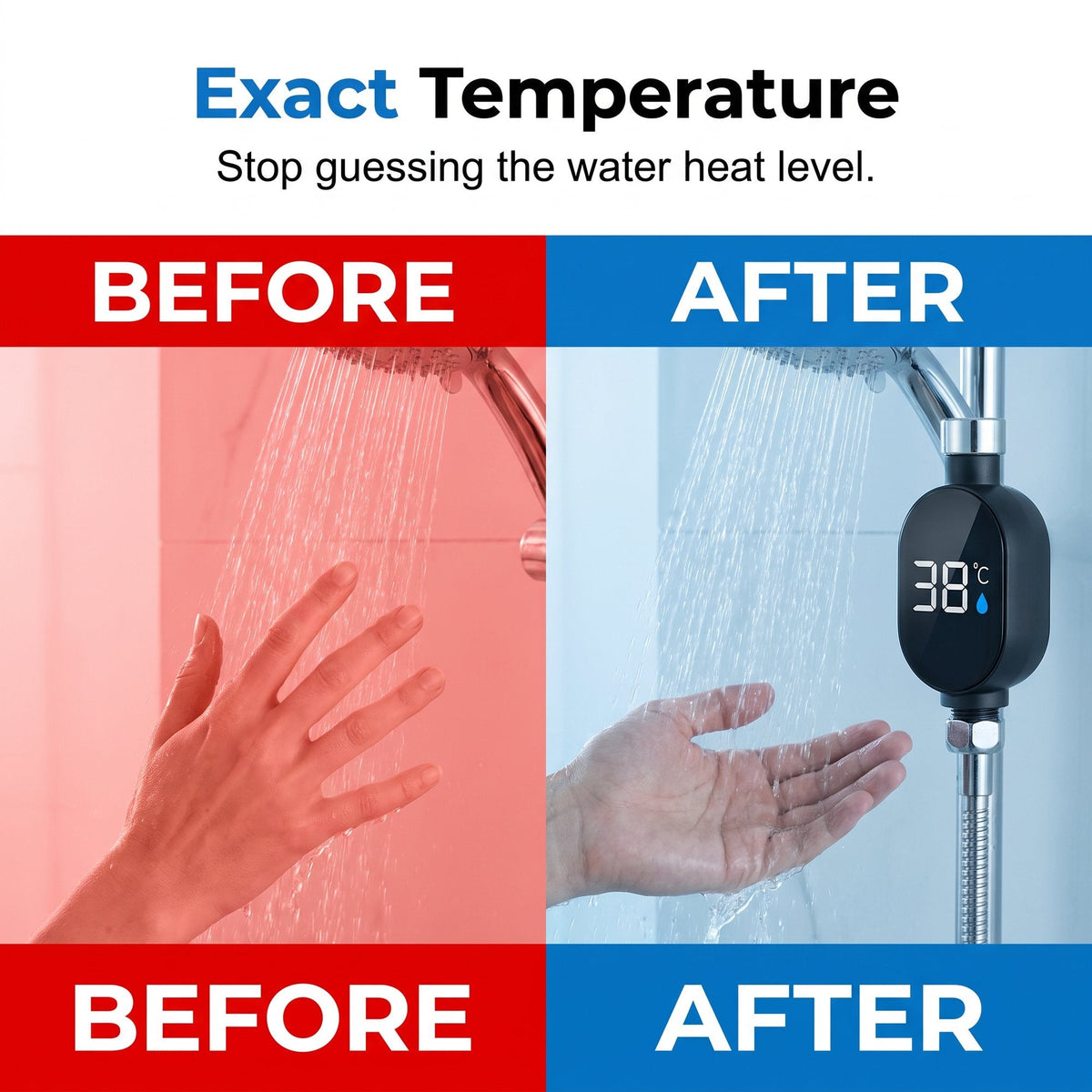 🚿 2-Pack Smart LED Shower Thermometers – Easy Temperature Monitoring