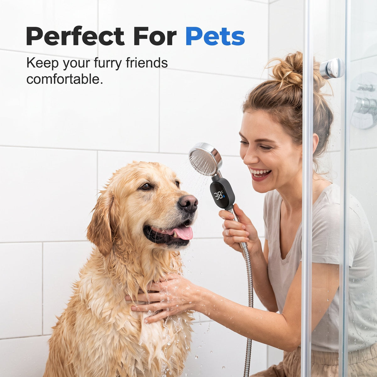 🚿 2-Pack Smart LED Shower Thermometers – Easy Temperature Monitoring