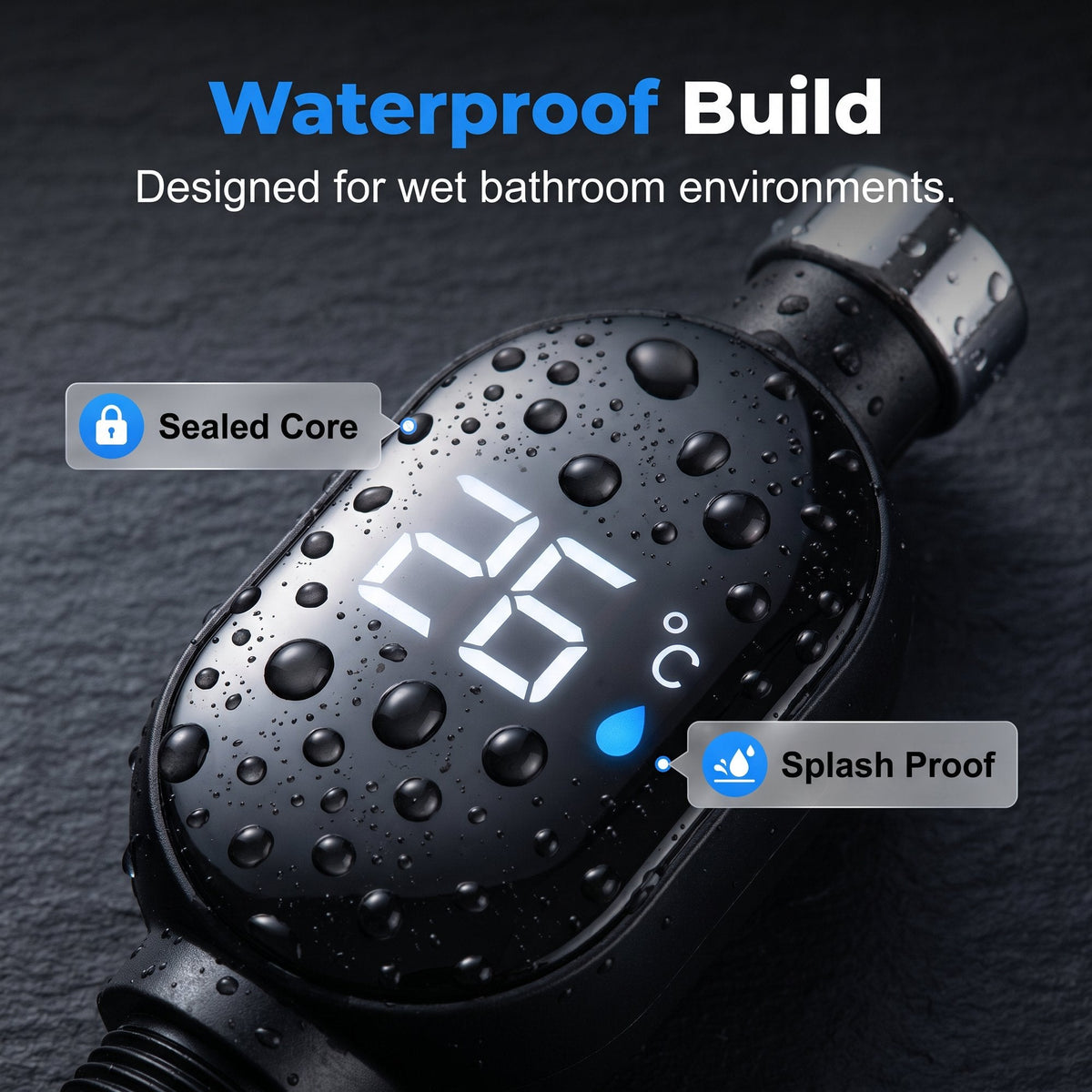 🚿 2-Pack Smart LED Shower Thermometers – Easy Temperature Monitoring