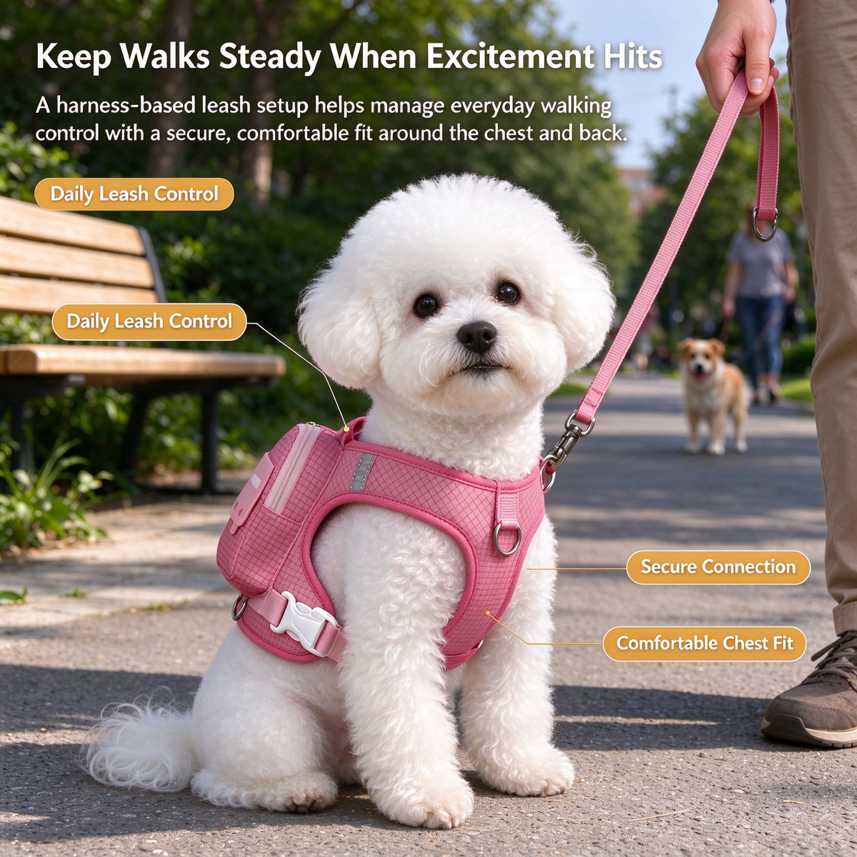 Walk-Ready Dog Harness & Leash Set 🐕 – All-in-One Everyday Pet Walking Gear