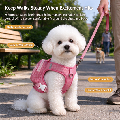 Walk-Ready Dog Harness & Leash Set 🐕 – All-in-One Everyday Pet Walking Gear