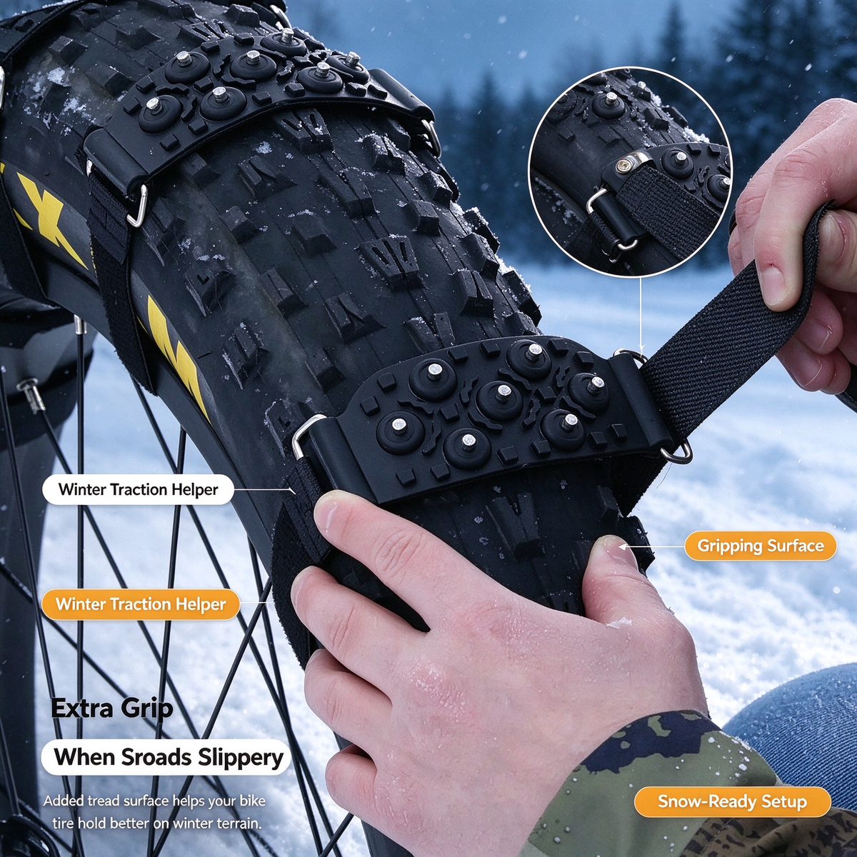Bike Tire Grip Pads 🚲 – Anti-Slip Traction Accessories for Cycling