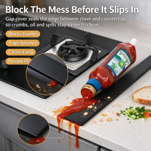 2-Pack Silicone Stove Gap Covers 🍳 – Flexible Seals for Countertop Cracks
