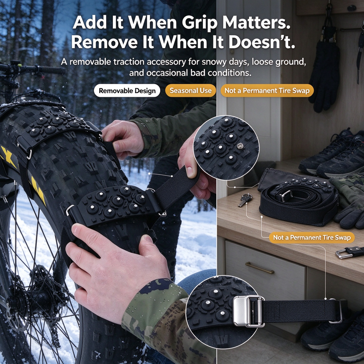 Bike Tire Grip Pads 🚲 – Anti-Slip Traction Accessories for Cycling