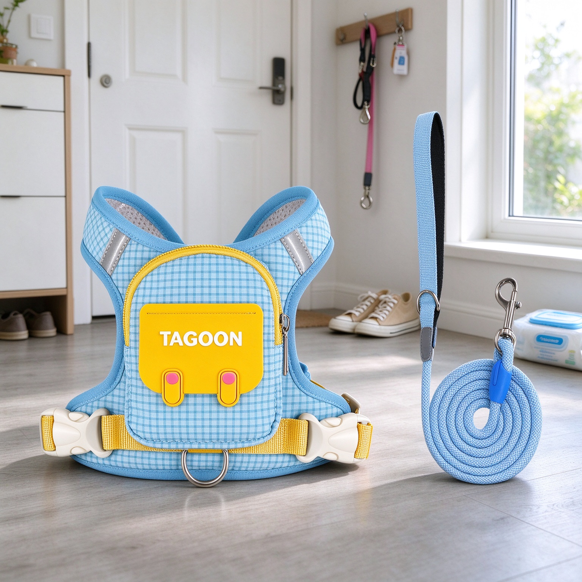 Walk-Ready Dog Harness & Leash Set 🐕 – All-in-One Everyday Pet Walking Gear