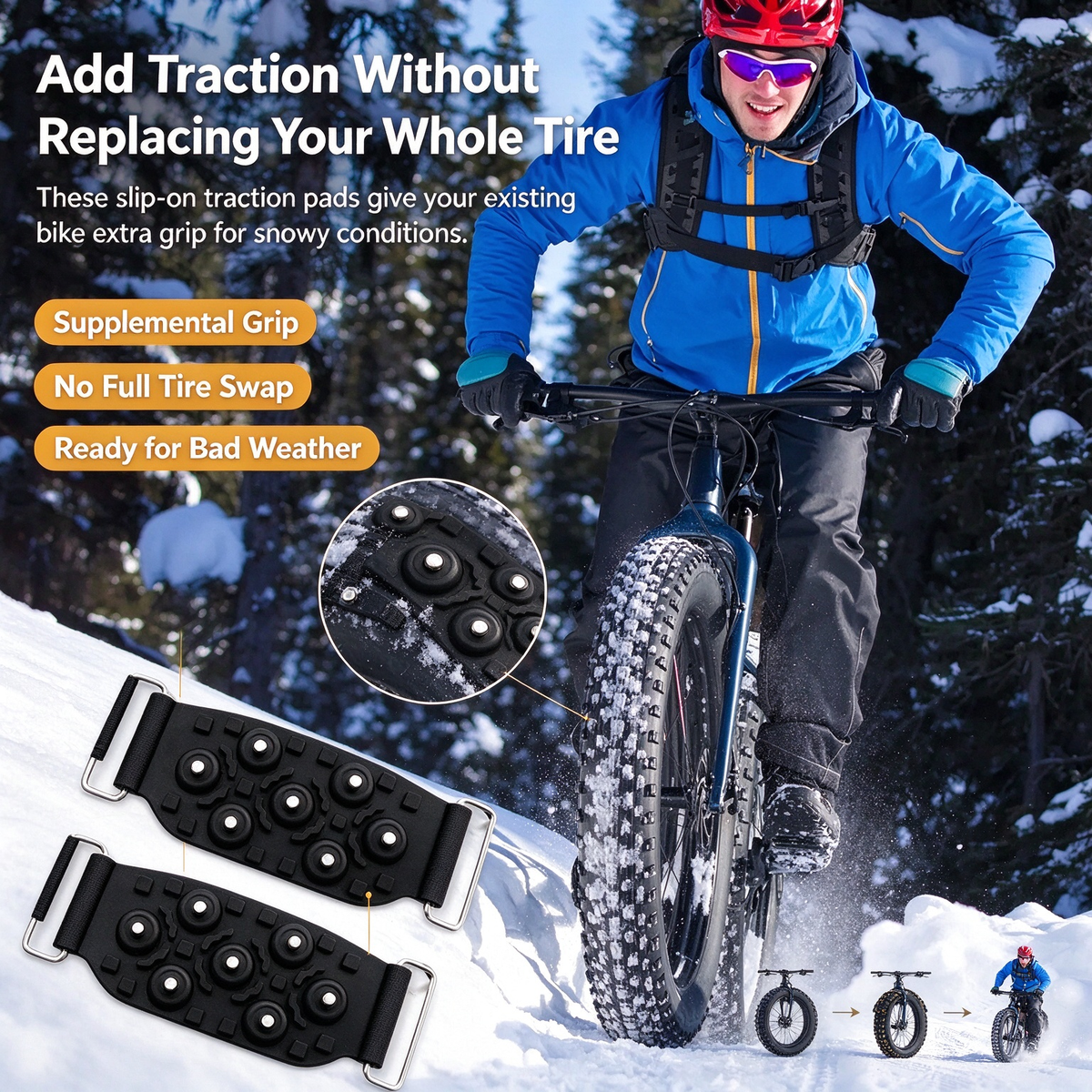 Bike Tire Grip Pads 🚲 – Anti-Slip Traction Accessories for Cycling