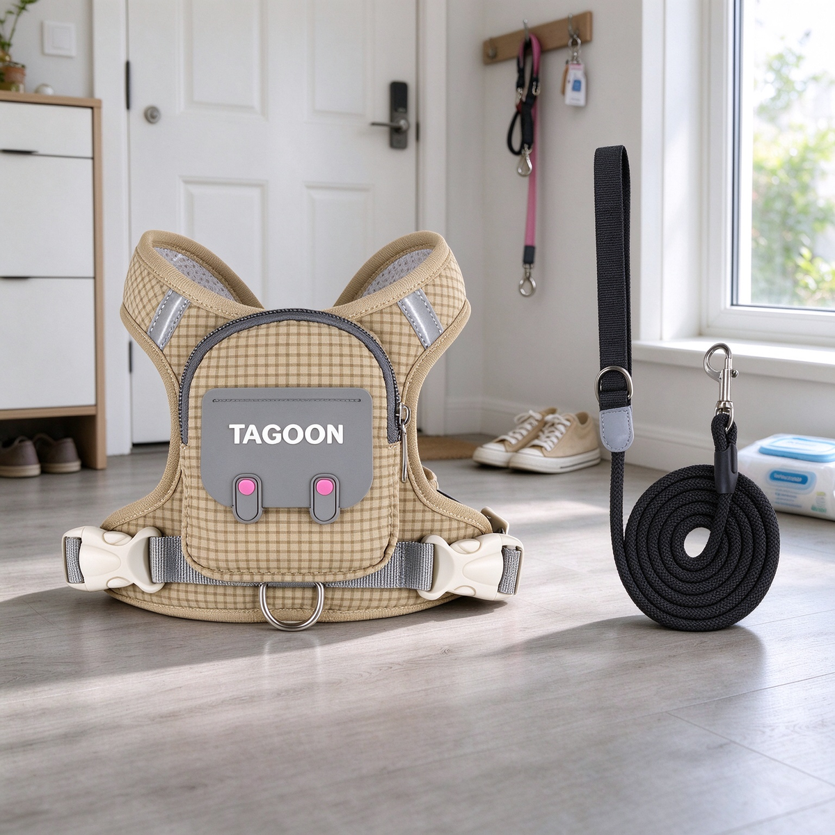 Walk-Ready Dog Harness & Leash Set 🐕 – All-in-One Everyday Pet Walking Gear