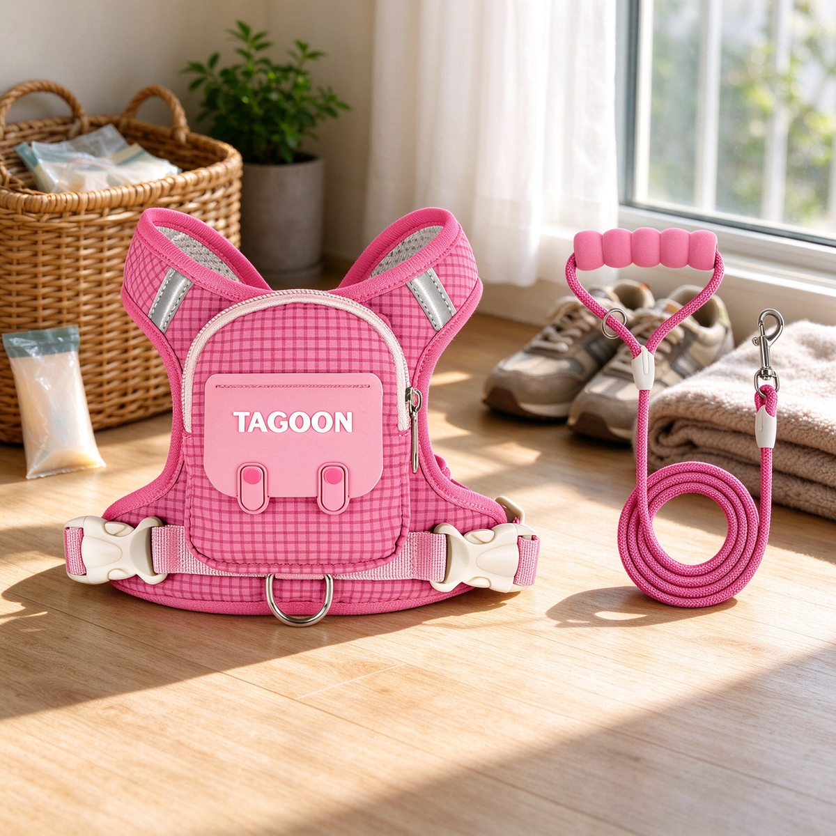 Walk-Ready Dog Harness & Leash Set 🐕 – All-in-One Everyday Pet Walking Gear