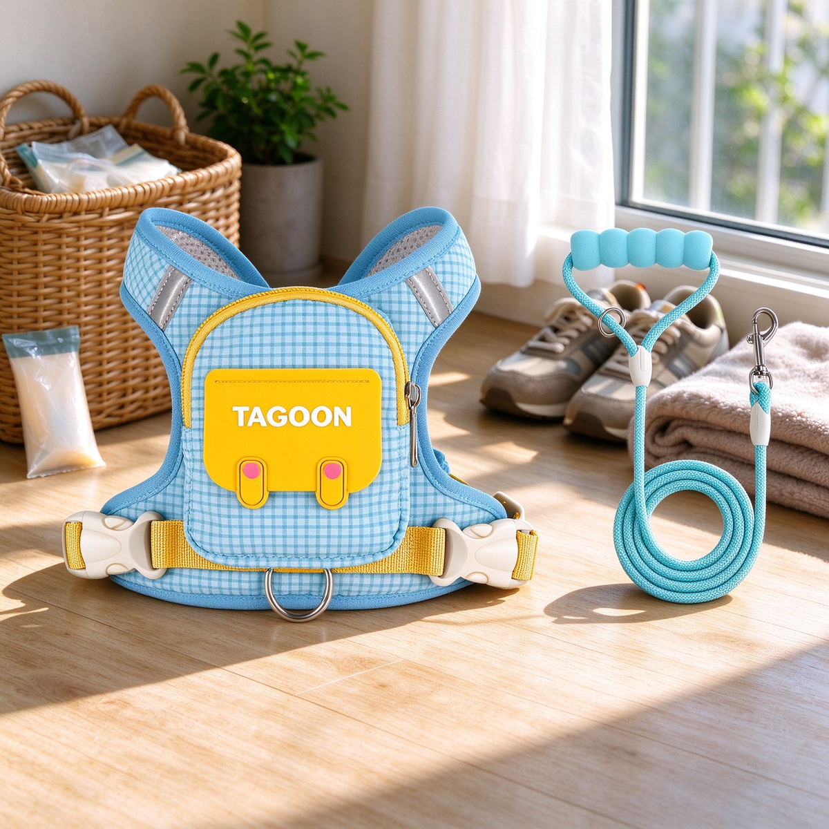 Walk-Ready Dog Harness & Leash Set 🐕 – All-in-One Everyday Pet Walking Gear