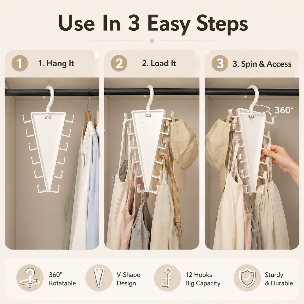 🧥✨ V-Design Space-Saving Hanger for Effortless Closet Organization