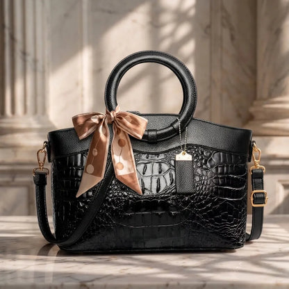 Heritage Embossed Leather Bag – Refined Old-World Charm ✨