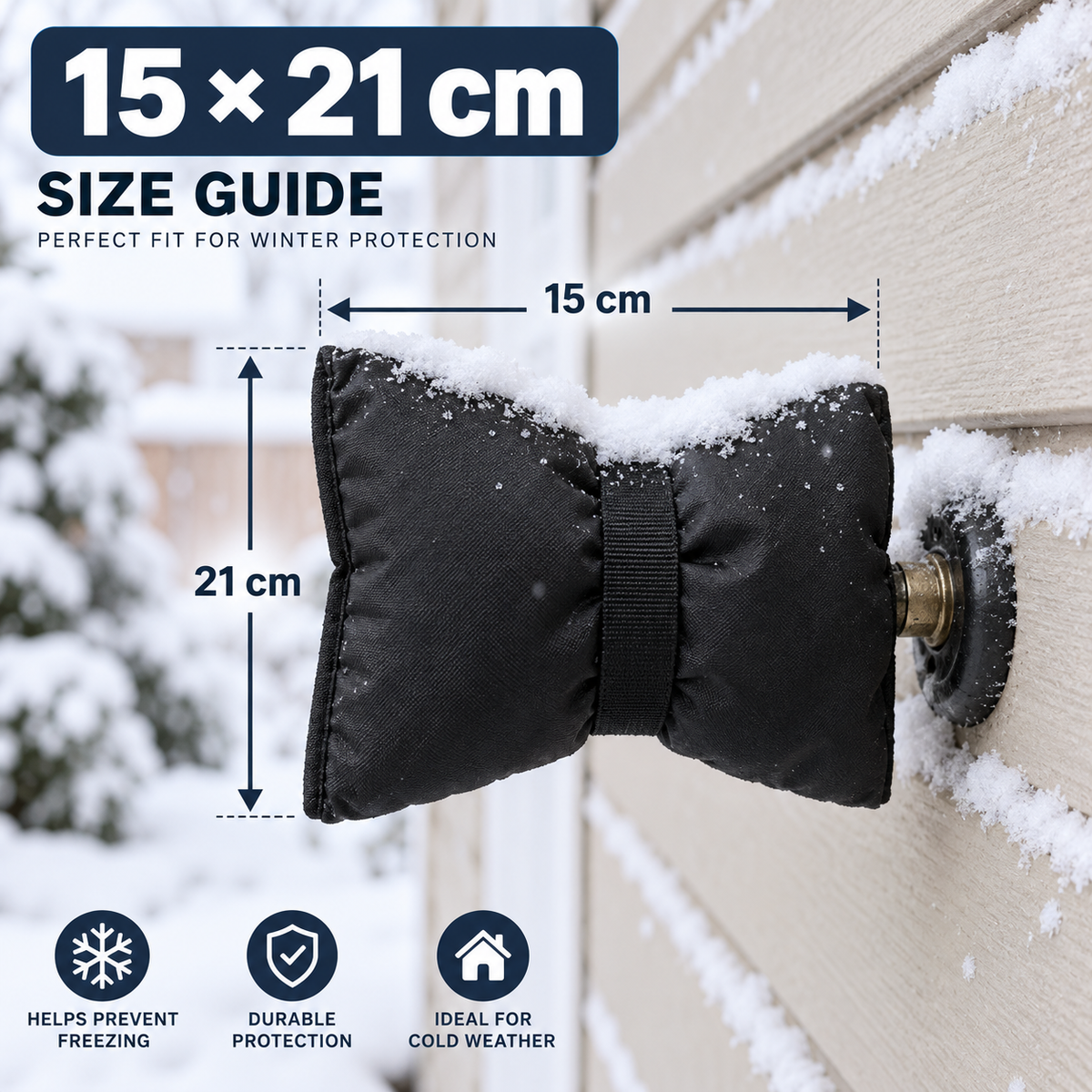 ❄️ Outdoor Faucet Cover | Winter Freeze Protection Insulated Spigot Protector