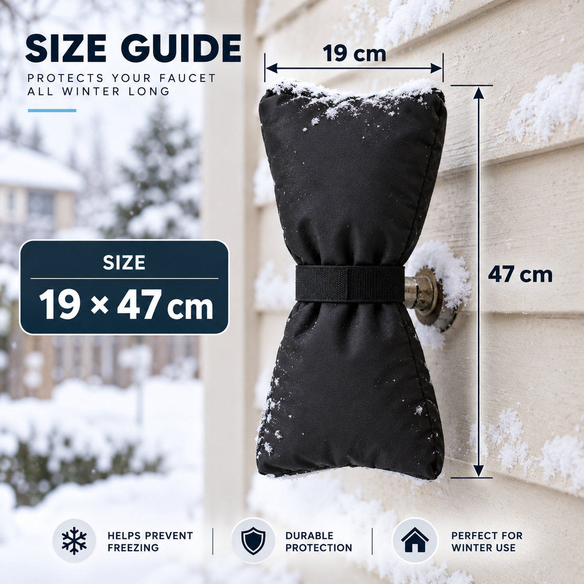 ❄️ Outdoor Faucet Cover | Winter Freeze Protection Insulated Spigot Protector