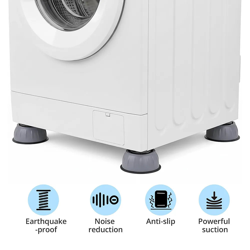 🧺 QuietGrip Washer Support Pads – 4-Piece Non-Slip Floor Protection Set
