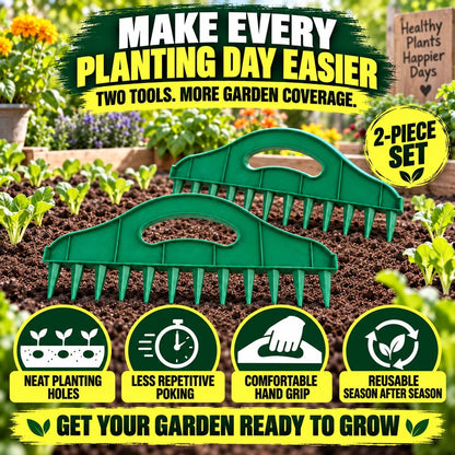 🌱 Plant Perfect Rows Faster – 2-Piece Seed Sowing Spacer & Soil Furrow Guide